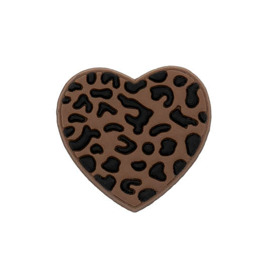 Leopard Print Heart Brown