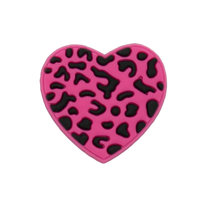 Leopard Print Heart Pink