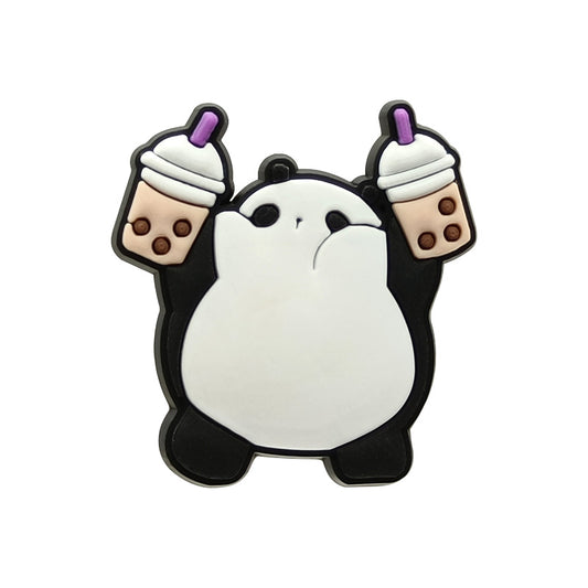 Panda Holding Two Bubble Teas